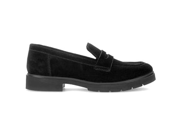Mocassins noirs en cuir velours