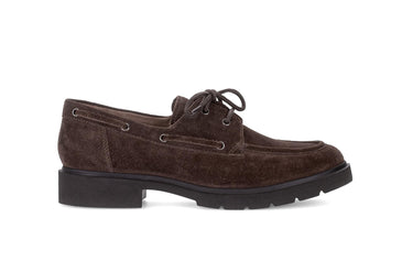 Mocassins marron en cuir velours