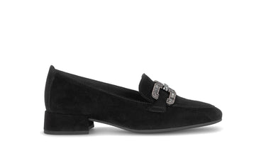 Mocassins noirs en cuir velours