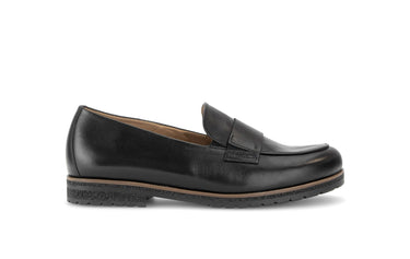 Mocassins noirs en cuir lisse