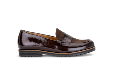 Mocassins marron en cuirs combinés