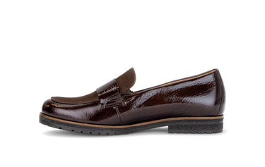 Mocassins marron en cuirs combinés