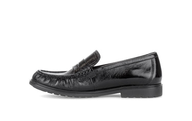 Mocassins noirs en cuir verni