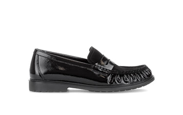 Mocassins noirs en cuirs combinés
