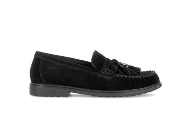 Mocassins noirs en cuir velours