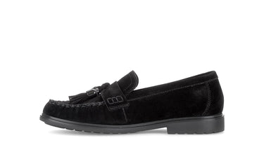 Mocassins noirs en cuir velours