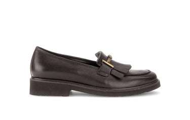Mocassins marron en cuir lisse