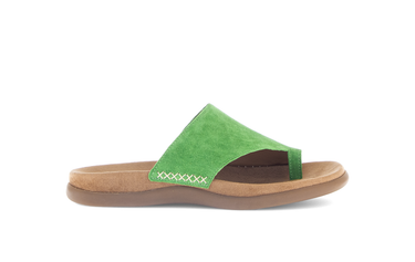 Mules vertes en cuir