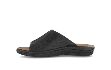 Mules noires en cuir