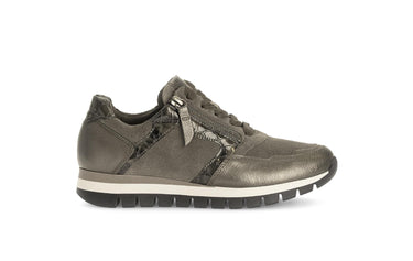 Baskets taupe en cuir