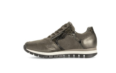 Baskets taupe en cuir