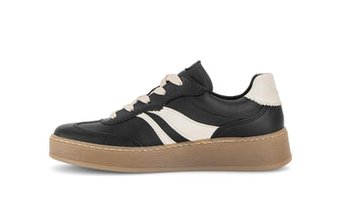 Baskets noires en cuir lisse