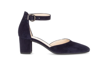 Escarpins bleus en cuir