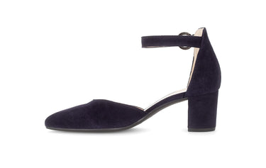 Escarpins bleus en cuir