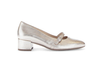 Escarpins dorés en cuir métallisé