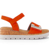 Sandales oranges en cuir velours