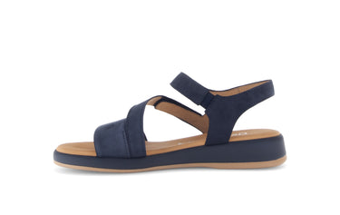 Sandales bleues en cuir nubuck
