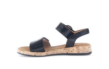 Sandales noires en cuir lisse