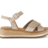 Sandales beiges en cuir velours