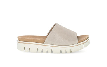 Mules dorées en cuir