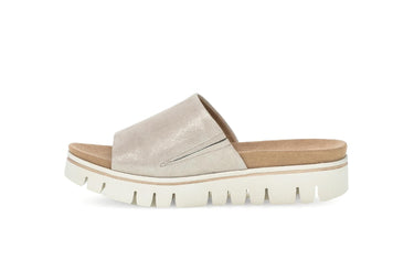 Mules dorées en cuir