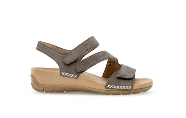 Sandales taupes en cuir nubuck