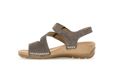 Sandales taupes en cuir nubuck