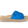 Mules bleues en cuir velours