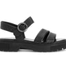 Sandales noires en cuir lisse
