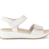 Sandales beiges en cuir imprimé