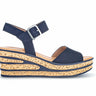 Sandales bleues en cuir velours