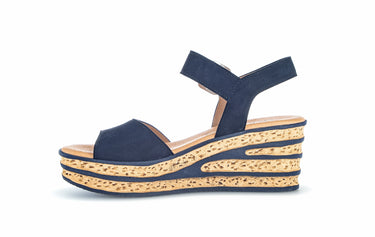 Sandales bleues en cuir velours