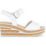 Sandales blanches en cuir lisse