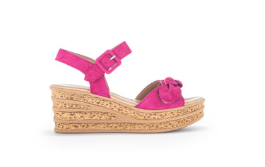 Sandales rose foncé en cuir velours