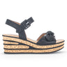 Sandales noires en cuir lisse