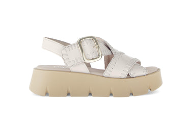 Sandales crème en cuir