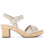 Sandales beiges en cuir velours