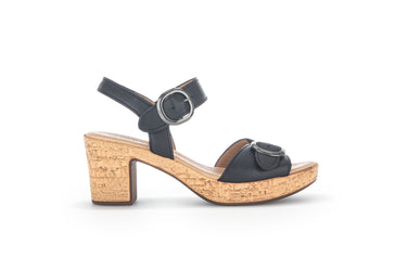 Sandales noires en cuir lisse