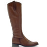 Bottes marron en cuir lisse