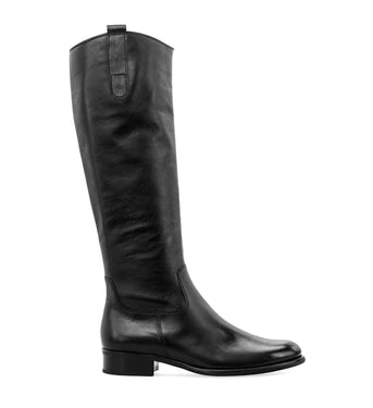 Bottes noires en cuir lisse