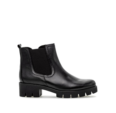 Bottines noires en cuir lisse