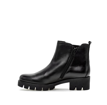 Bottines noires en cuir lisse
