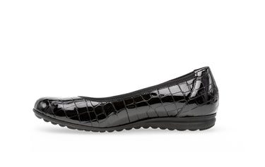 Ballerines noires en cuir vernis