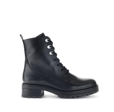 Bottines noires en cuir lisse