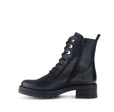 Bottines noires en cuir lisse