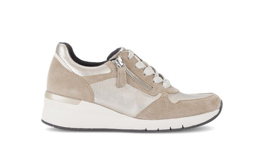 Baskets beiges en cuir