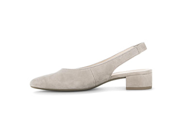 Escarpins à bride arrière beiges en Nubuck