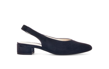 Escarpins à bride arrière bleus en cuir