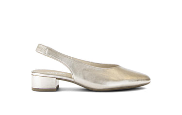 Escarpins à bride arrière dorés en cuir