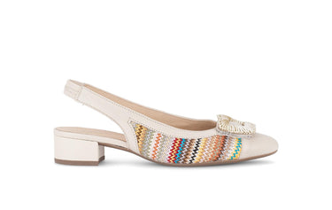 Escarpins brides arrière beiges en cuir